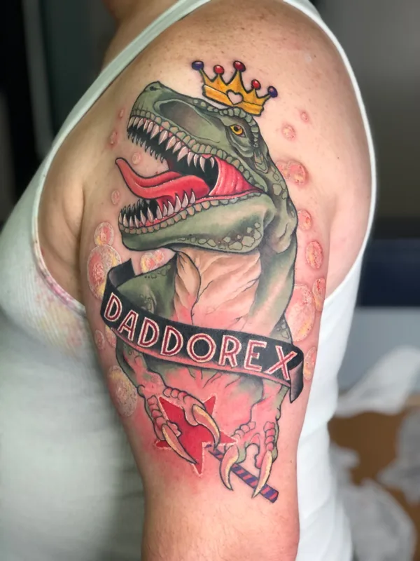 color illustrative tattoo on upper arm #54509 | Tattoo Artist Blu