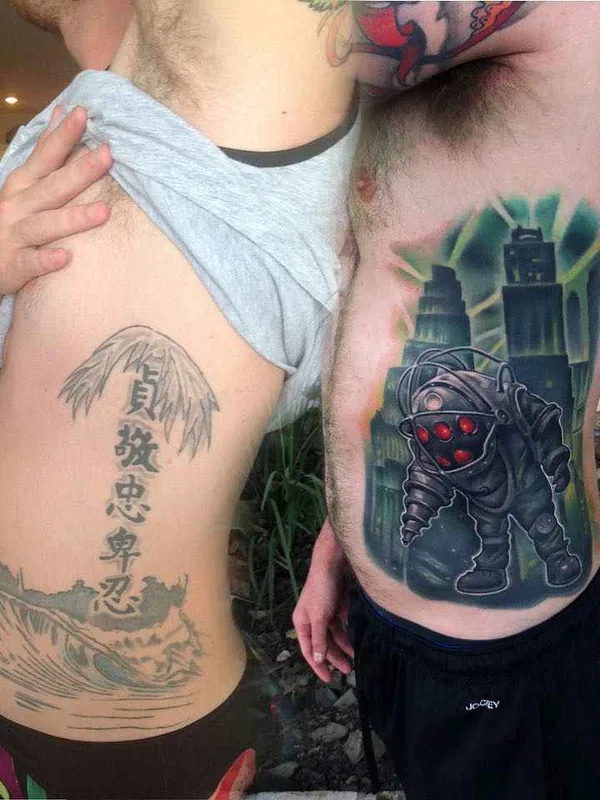 male color illustrative Tatuaggio su side #9883 | Tatuatore Andres Acosta