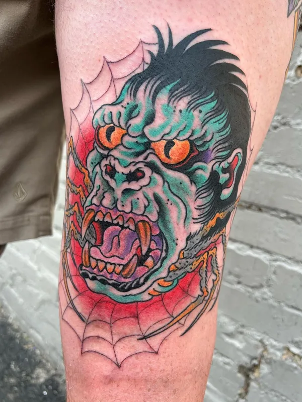 color neo traditional tattoo auf thigh #56971 | Tätowierer Rob Hamilton