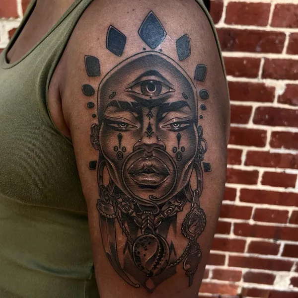 Portrait tattoo by Oba Jackson in Wilmington