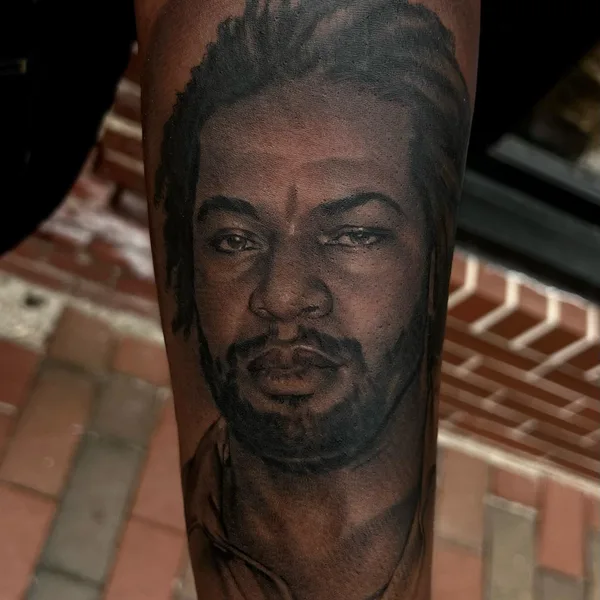 Portrait tattoo by Oba Jackson in Wilmington