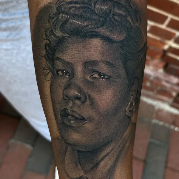 Portrait tattoo by Oba Jackson in Wilmington