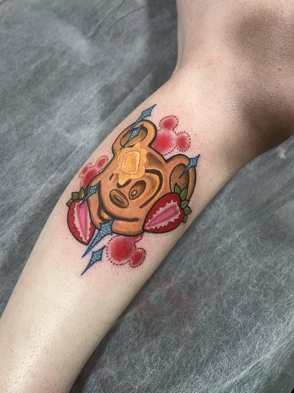 color illustrative Tatuaggio su calf #57042 | Tatuatore Anna Gabrielle