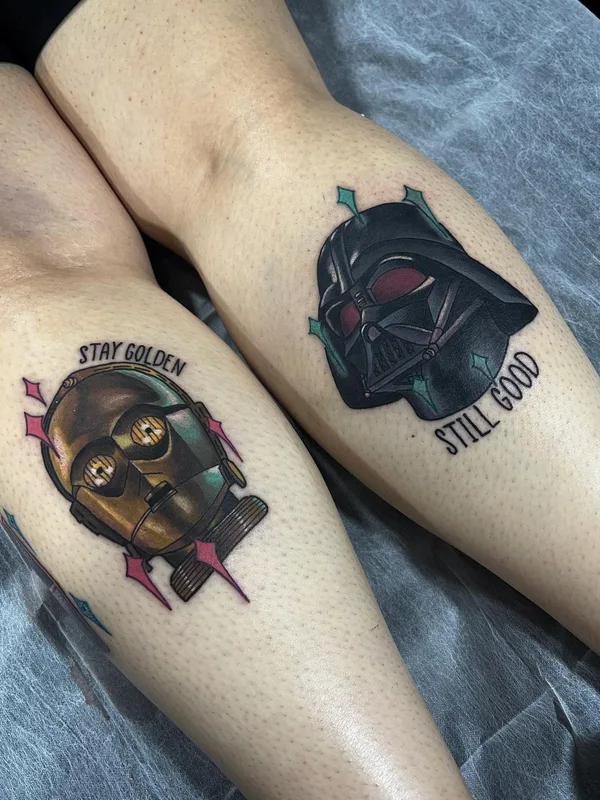 color new school Tatuaggio su calf #57038 | Tatuatore Anna Gabrielle