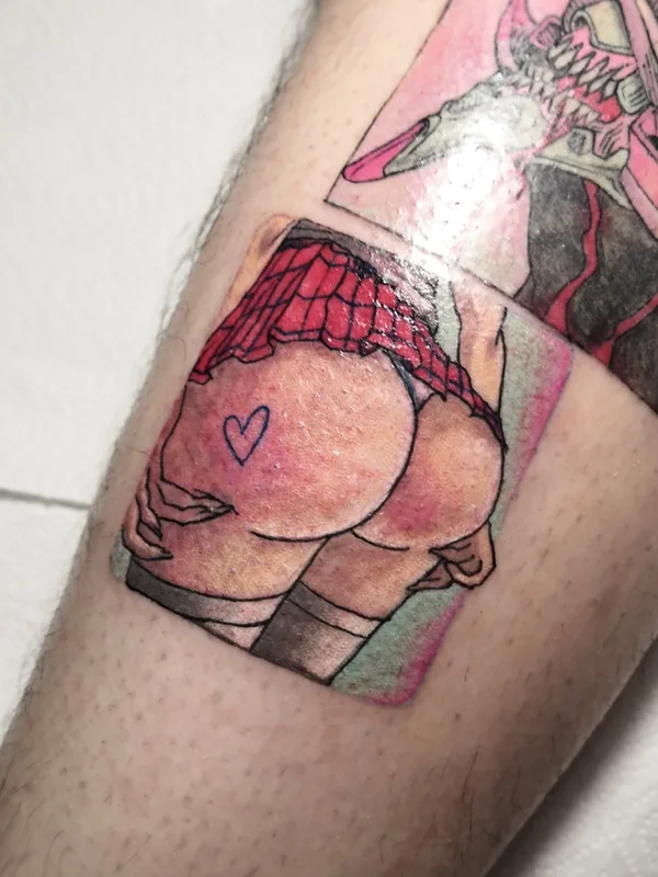 color anime Tatuagem em calf #57075 | Tatuador Anna Guskova