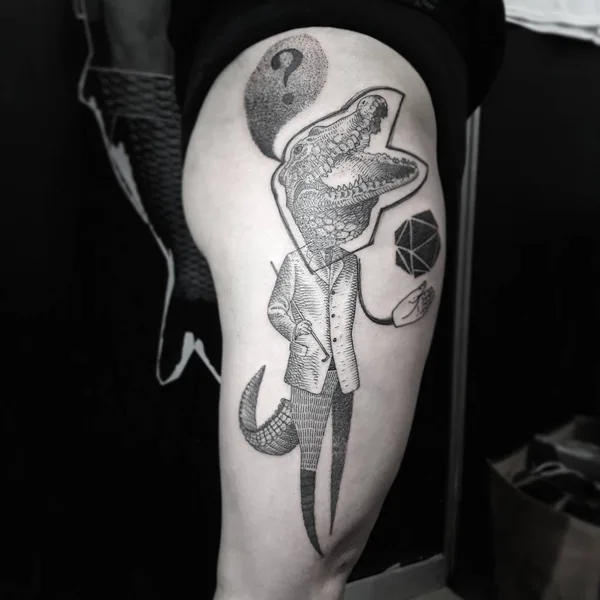 Дотворк tattoo by Otto D’Ambra in London