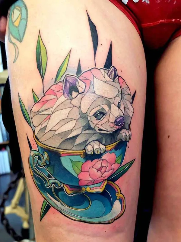 New School tattoo by Dusty Brasseur in Paris