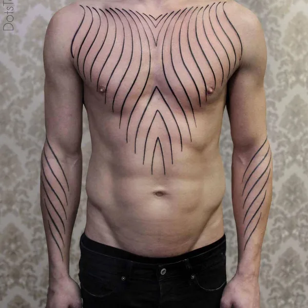 Ornamental tattoo by Chaim Machlev in Berlin