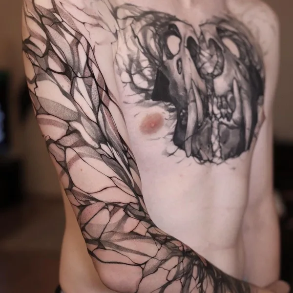 Graphic tattoo by Константин Строкин in Los Angeles