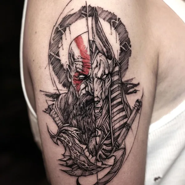 Graphic tattoo by BK in Seoul