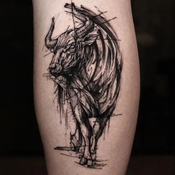 Graphic tattoo by BK in Seoul