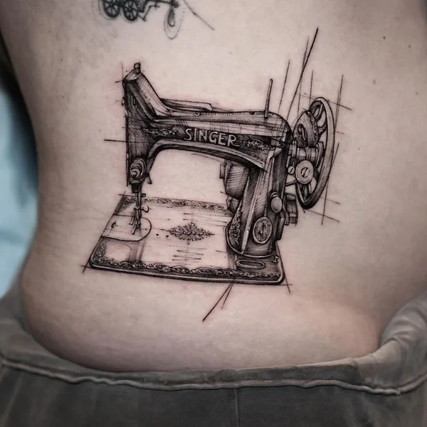 Graphic tattoo by BK in Seoul