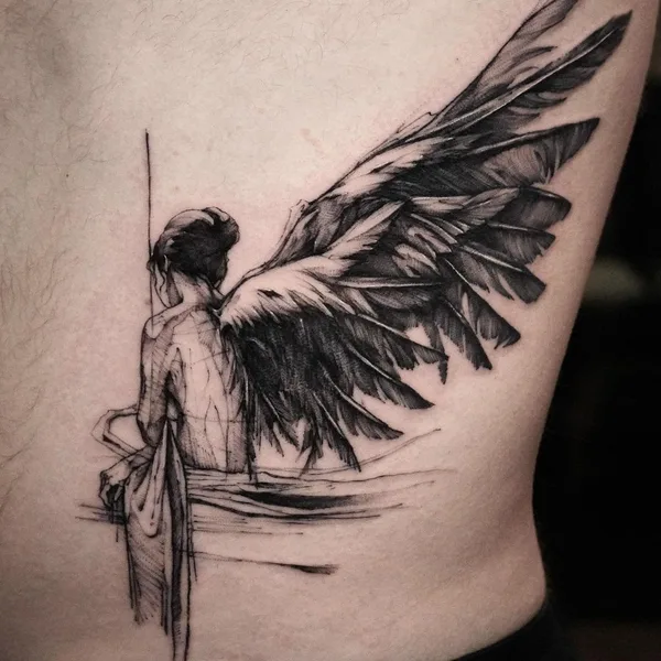 Graphic tattoo by BK in Seoul