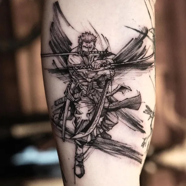 Graphic tattoo by BK in Seoul