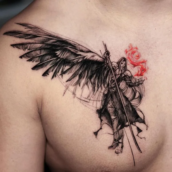 Graphic tattoo by BK in Seoul