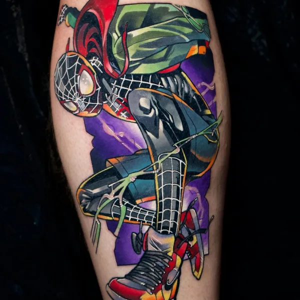 New School tattoo by Dane Grannon