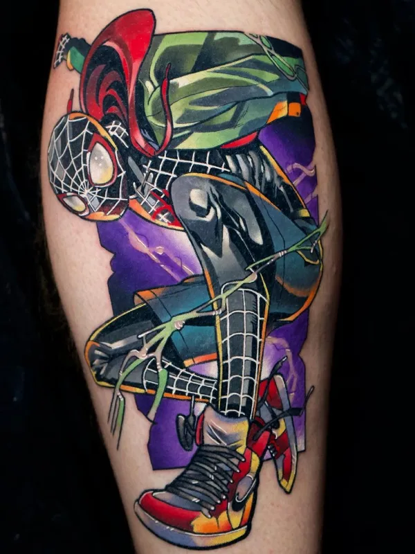color illustrative Tatuaggio su calf #42323 | Tatuatore Dane Grannon