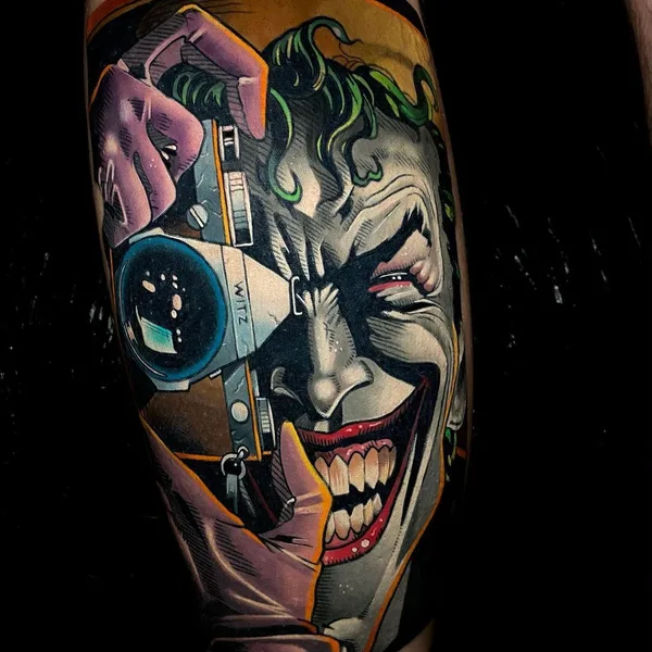 New School tattoo by Dane Grannon