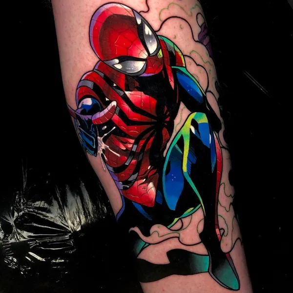 New School tattoo by Dane Grannon
