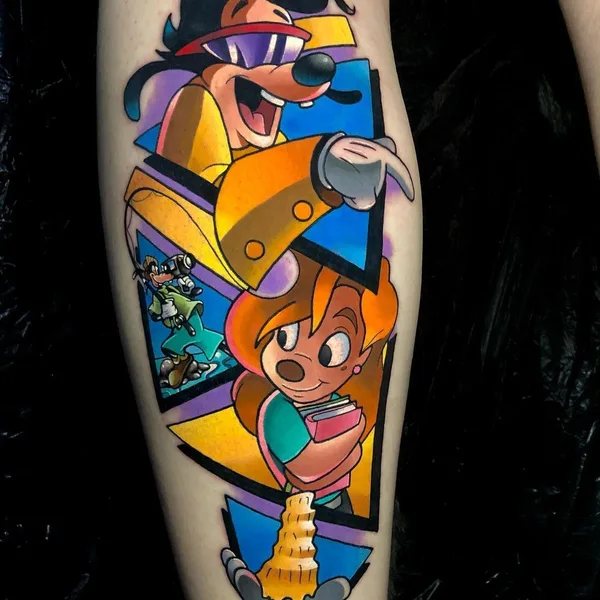 New School tattoo by Dane Grannon