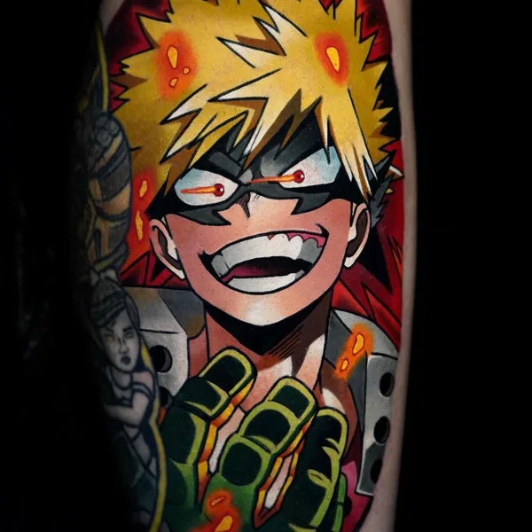 New School tattoo by Dane Grannon