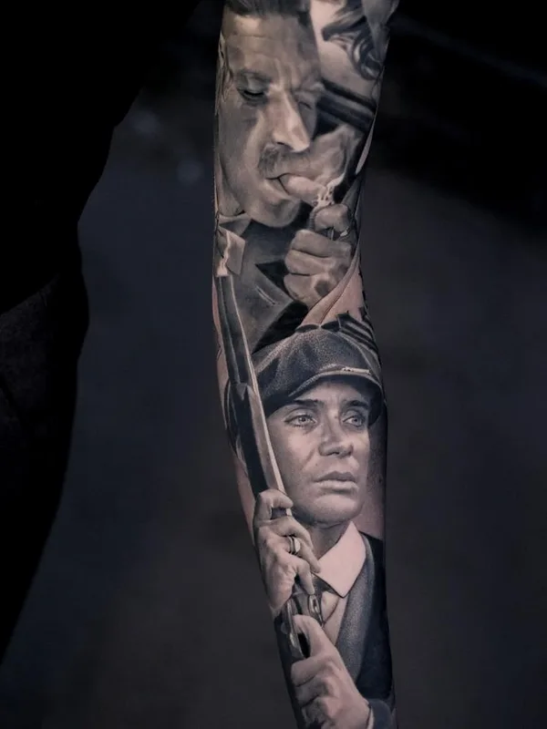 black and grey realism tattoo auf full sleeve #73699 | Tätowierer Artem Yosh