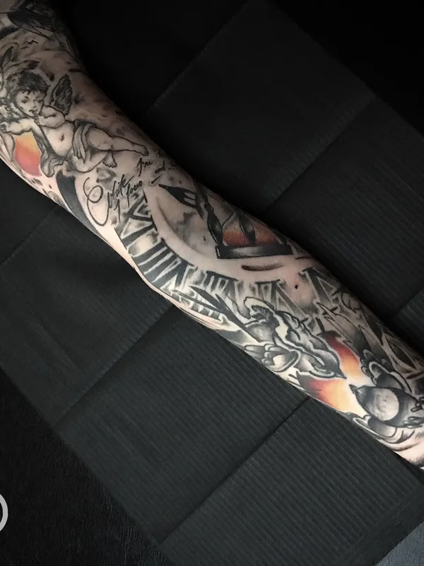black and grey black and grey tatuaje en full sleeve #37841 | Tatuador Влад Модис
