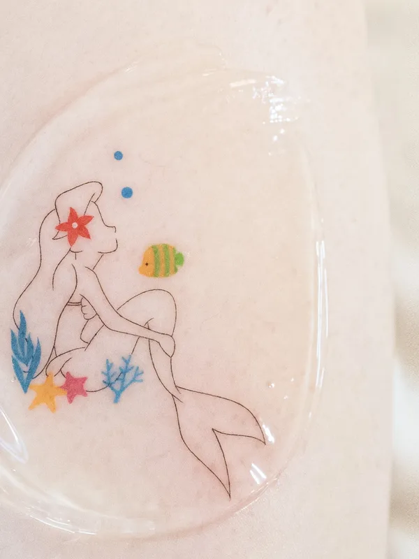 female color cartoon Tatuaggio su thigh #75198 | Tatuatore tattooist_arar