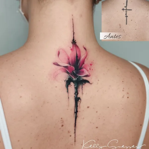 Watercolor tattoo by Kelly Guesser in Toledo