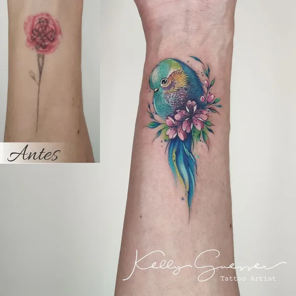 Watercolor tattoo by Kelly Guesser in Toledo