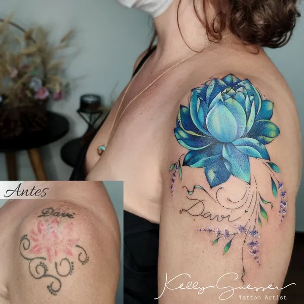 Watercolor tattoo by Kelly Guesser in Toledo
