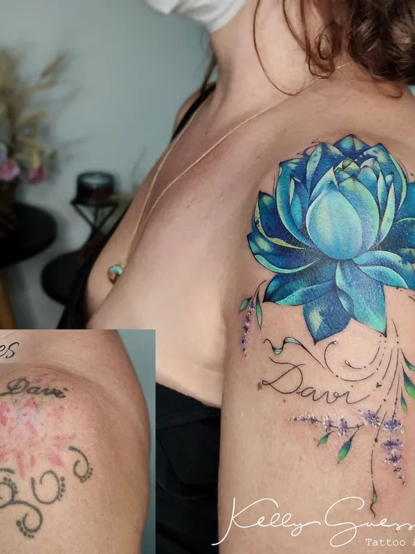 female color watercolor татуировка на shoulder #45866 | Тату мастер Kelly Guesser