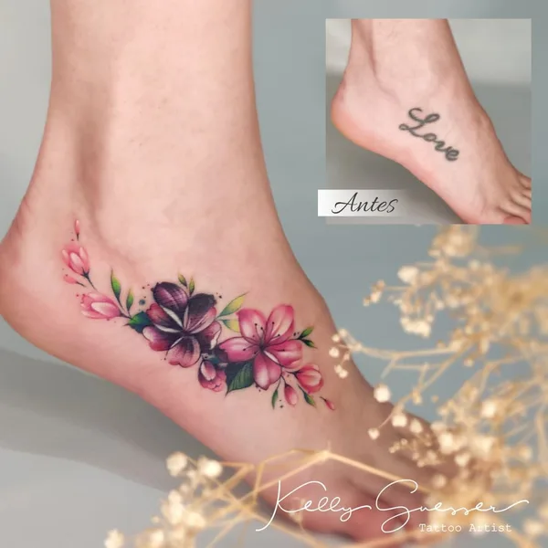 Watercolor tattoo by Kelly Guesser in Toledo