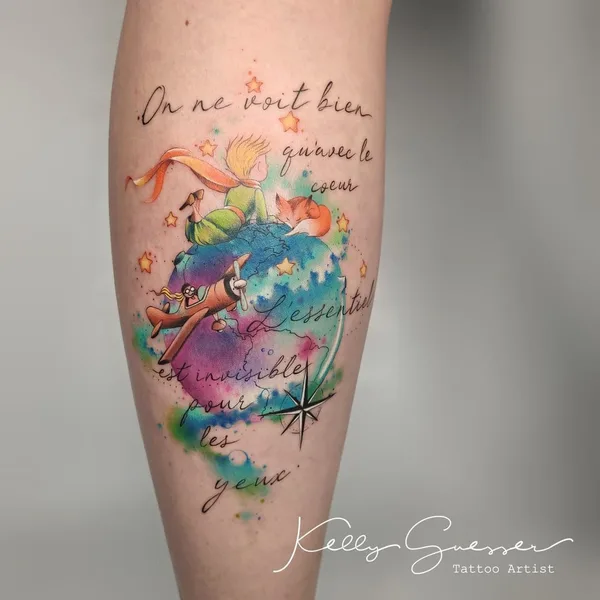 Watercolor tattoo by Kelly Guesser in Toledo