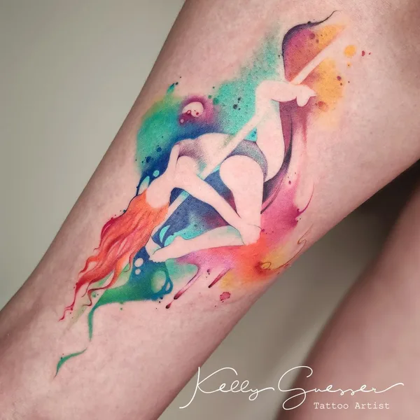 Watercolor tattoo by Kelly Guesser in Toledo