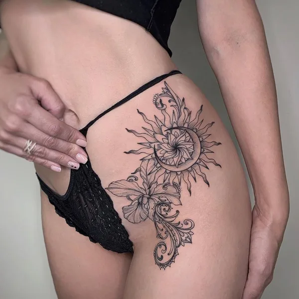 Feminine tattoo by Елена Баски in Moscow