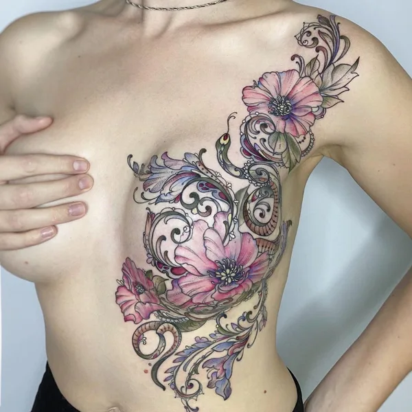 Feminine tattoo by Елена Баски in Moscow