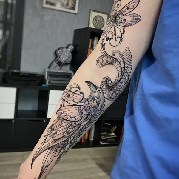 Feminine tattoo by Елена Баски in Moscow