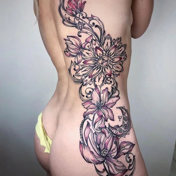 Feminine tattoo by Елена Баски in Moscow