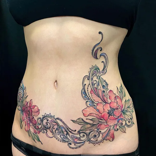 Feminine tattoo by Елена Баски in Moscow