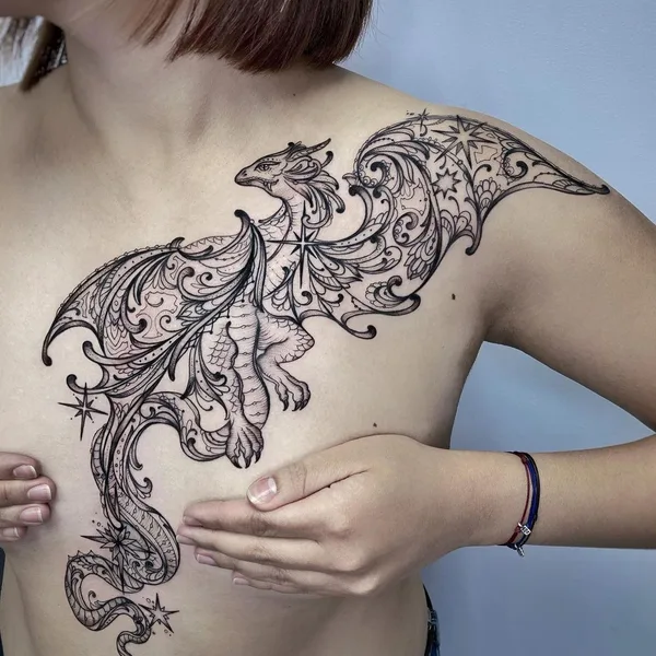 Feminine tattoo by Елена Баски in Moscow