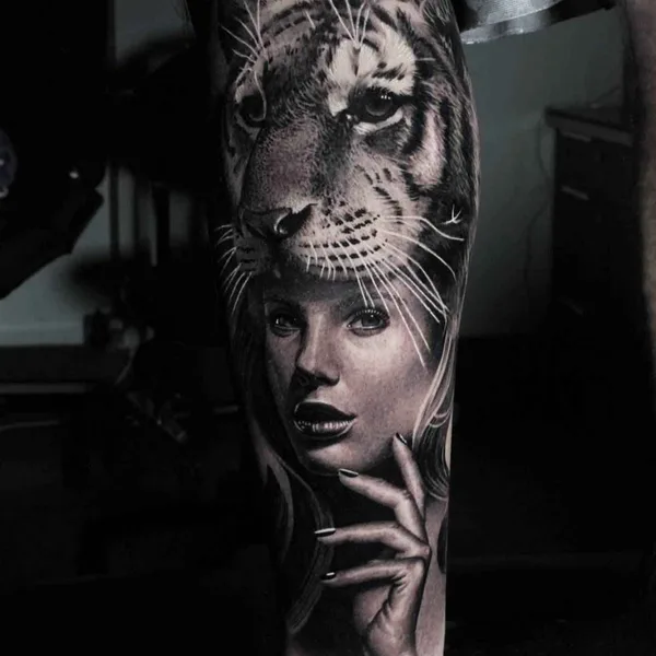 Portrait tattoo by Ryan Evans in Auckland