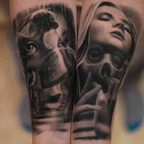 Portrait tattoo by Ryan Evans in Auckland
