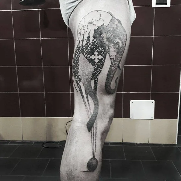 Дотворк tattoo by Otto D’Ambra in London
