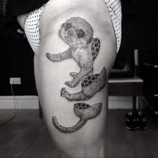 Дотворк tattoo by Otto D’Ambra in London