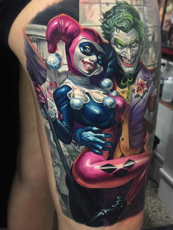 color realism tatuaje en thigh #7029 | Tatuador Ben Kaye