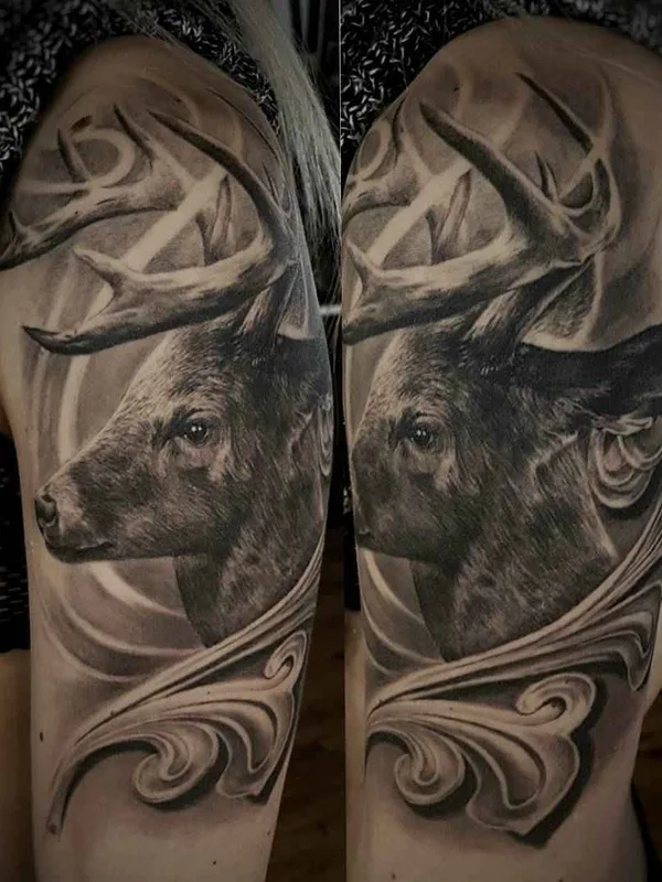 female black and grey realism татуировка на shoulder #9269 | Тату мастер Csörsz Pèter (Casper)