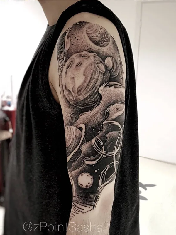 male black and grey black and grey татуировка на full sleeve #27191 | Тату мастер Sasha zPoint