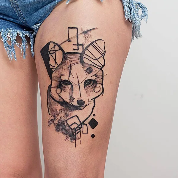 Abstract tattoo by Shiran Koro in New York City