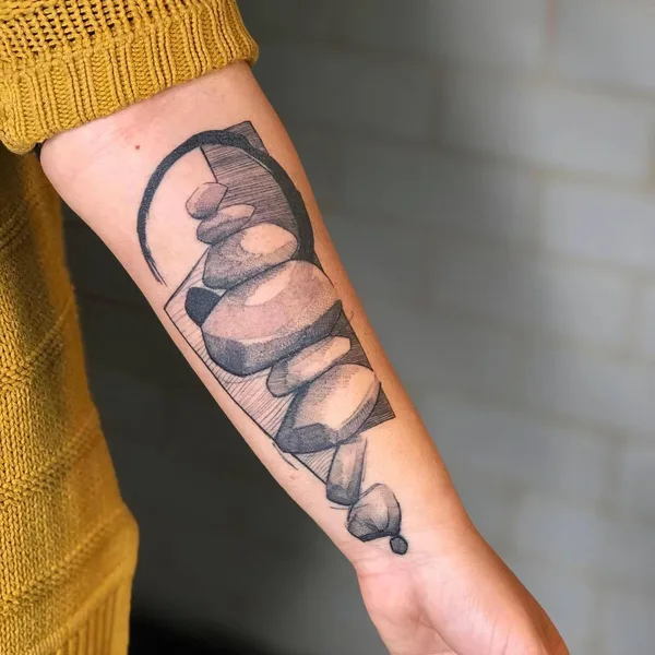 Abstract tattoo by Shiran Koro in New York City